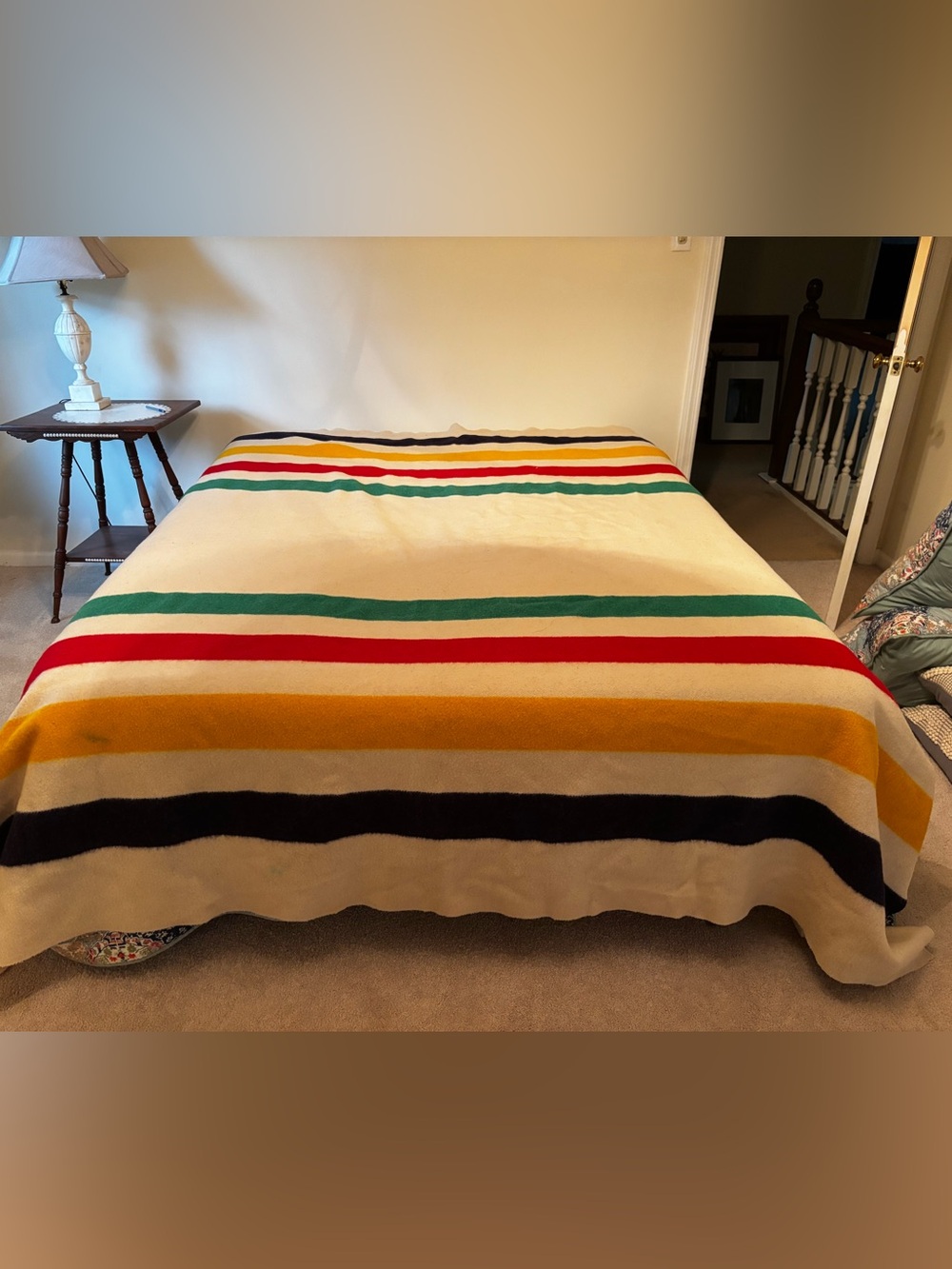 Vintage Hudson Bay 6 Point Wool Blanket